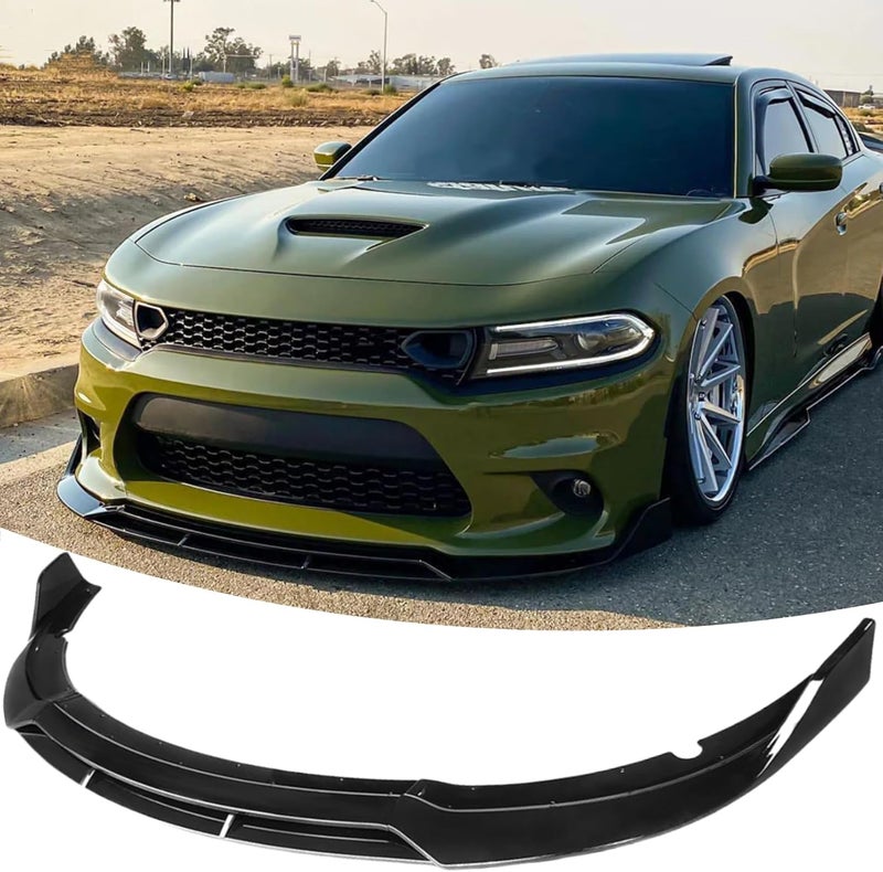 NeespoC Front Bumper Lip Splitter Spoiler Fit for Dodge Charger SRT Hellcat/RT Scat Pack/Daytona/RT 392 2015-2023 Accessories Air Chin Body Kit (Gloss Black) - Image 1